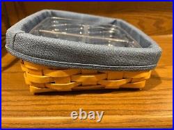 Longaberger Wrought Iron Little Bin Stand with baskets, protectors, and liners