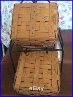 Longaberger Wrought Iron Small Bin Basket set