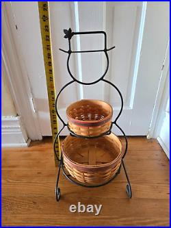 Longaberger Wrought Iron Snowman Small 23 & Baskets