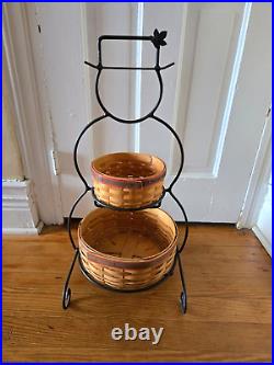 Longaberger Wrought Iron Snowman Small 23 & Baskets