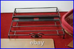 Longaberger Wrought Iron Stand/Basket Dest Set with Liners NICE