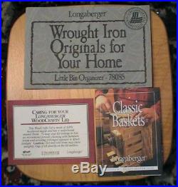 Longaberger Wrought Iron Stand & Little Bin Small 2 Tier Basket set