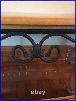 Longaberger Wrought Iron Treasure Stand Table Top Lid Serving Tray Basket Set