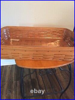 Longaberger Wrought Iron Treasure Stand Table Top Lid Serving Tray Basket Set