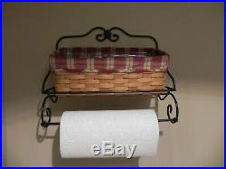 Longaberger Wrought Iron Utility Shelf / Wall Rack with Vanity Basket Set