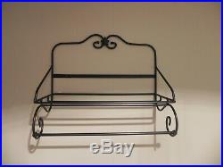 Longaberger Wrought Iron Utility Shelf Wall Rack with Vanity Basket Set