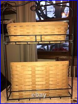 Longaberger Wrought Iron Wall File Shelf Sort & Store Tall File Basket Set