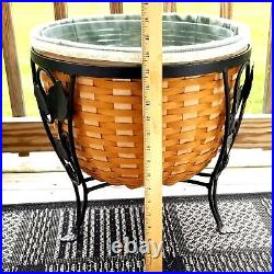 Longaberger XL Ficus Basket Combo Wrought Iron Stand, Lid, Liner, Protector 16D