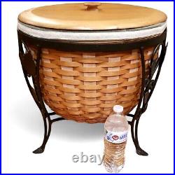 Longaberger XL Ficus Basket Combo Wrought Iron Stand, Lid, Liner, Protector 16D