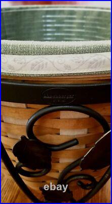 Longaberger XL Ficus Basket Combo Wrought Iron Stand, Lid, Liner, Protector 16D