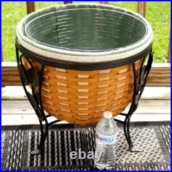 Longaberger XL Ficus Basket Combo Wrought Iron Stand, Lid, Liner, Protector 16D