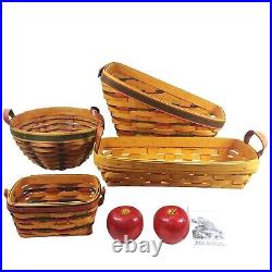 Longaberger and Hershberger USA Baskets 4 pc lot All Stamped Signed by Artisan