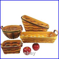 Longaberger and Hershberger USA Baskets 4 pc lot All Stamped Signed by Artisan