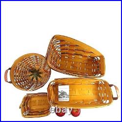 Longaberger and Hershberger USA Baskets 4 pc lot All Stamped Signed by Artisan