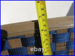 Longaberger basket 2007 TO GO Large Blue Nylon Webbed 15X9X7 Plastic Insert