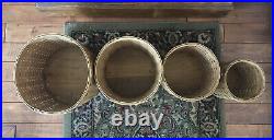 Longaberger basket 4 piece canister set with inserts