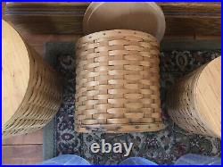 Longaberger basket 4 piece canister set with inserts