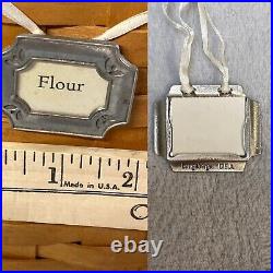 Longaberger basket canister set of 3 protectors fabric liners pewter hang tags