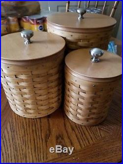 Longaberger canisters 3pc basket set