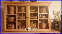 Longaberger collectors club miniature JW baskets, WHOLE SET, 12, CABINET