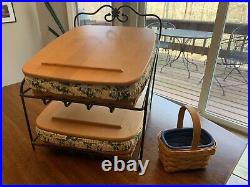 Longaberger paper tray basket Complete Set With Wire Rack Plus Small Basket