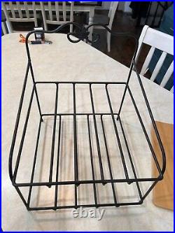 Longerberger Wrought Iron Paper Tapered Tray Bin Baskets & Lid RARE