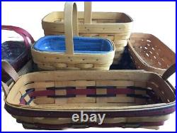 Lot Of 23 Longaberger Baskets Medium Large Picinic Gathering Basket Small