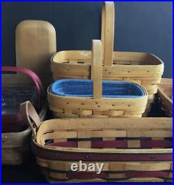 Lot Of 23 Longaberger Baskets Medium Large Picinic Gathering Basket Small