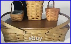 Lot Of 23 Longaberger Baskets Medium Large Picinic Gathering Basket Small