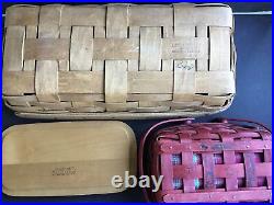 Lot Of 23 Longaberger Baskets Medium Large Picinic Gathering Basket Small