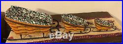 Lot Of 3 LONGABERGER Sleigh Basket Sets Baskets, Liners, & Sleigh Runners