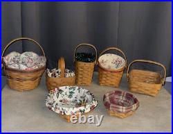 Lot Of 7 Longaberger Baskets WithLiners and/or Protectors Excellent Condition