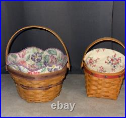 Lot Of 7 Longaberger Baskets WithLiners and/or Protectors Excellent Condition