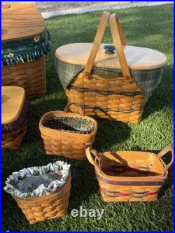 Lot Of 9 Vintage Longaberger Baskets 1990's Farm And County Fellowship, Hostess