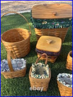 Lot Of 9 Vintage Longaberger Baskets 1990's Farm And County Fellowship, Hostess