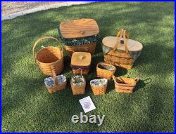 Lot Of 9 Vintage Longaberger Baskets 1990's Farm And County Fellowship, Hostess