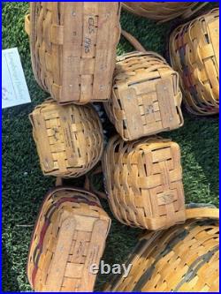 Lot Of 9 Vintage Longaberger Baskets 1990's Farm And County Fellowship, Hostess