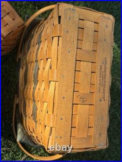 Lot Of 9 Vintage Longaberger Baskets 1990's Farm And County Fellowship, Hostess