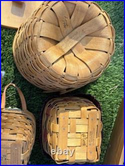 Lot Of 9 Vintage Longaberger Baskets 1990's Farm And County Fellowship, Hostess