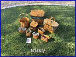 Lot Of 9 Vintage Longaberger Baskets 1990's Farm And County Fellowship, Hostess