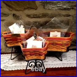 Lot of 2001 Longaberger Shining Star Basket Combos 3 Wrought Iron Stands Liners