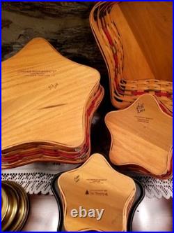 Lot of 2001 Longaberger Shining Star Basket Combos 3 Wrought Iron Stands Liners