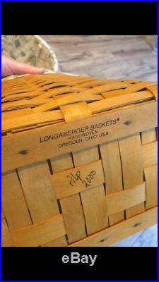 Lot of 3 Longaberger oval waste baskets SET of 3 small medium large