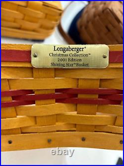 Lot of 4 Longaberger Serving Baskets for the Holidays Bread 2 Squares and Star