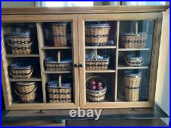 MINT JW LONGABERGER MINIATURE Basket set + Display Cabinet