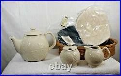 NEW Longaberger 2004 Collectors Club Edition Tea Set Serving Basket Combo- Boxes