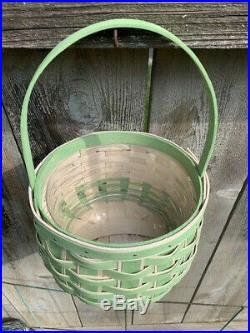 NEW Longaberger 2018 Green Easter Basket Sets with Custom Liner