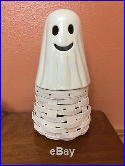 NEW Longaberger 3 Pc SET Boo Topper Basket Liner Halloween Ghost 2013