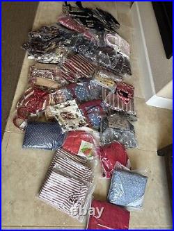 NEW Longaberger Bags/Totes & Basket Fabric Liners Lot Of 50+ Variety Of Sizes