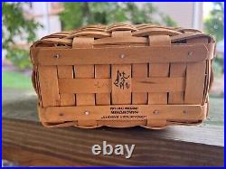 NEW Longaberger Med Saddlebrook Basket hostess gift 2001 pristine leather strap